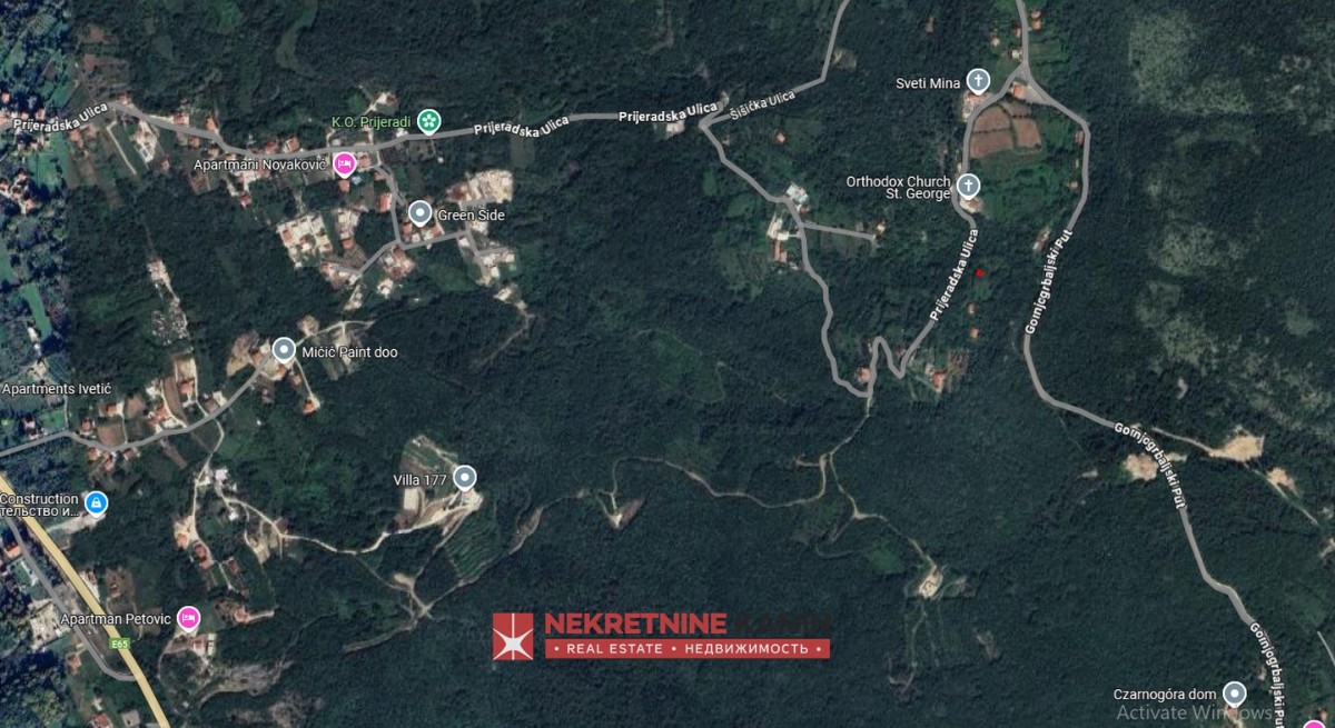 Plac od 971 m² sa pogledom na more u selu Prijeradi, Grbalj